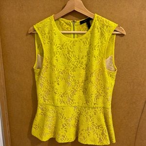 Bcbgmaxazria Green Yellow lace  top